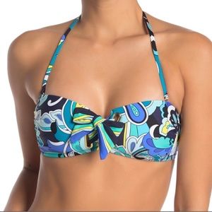 Trina Turk Ipanema Bandeau Blue Bikini Top Size 12